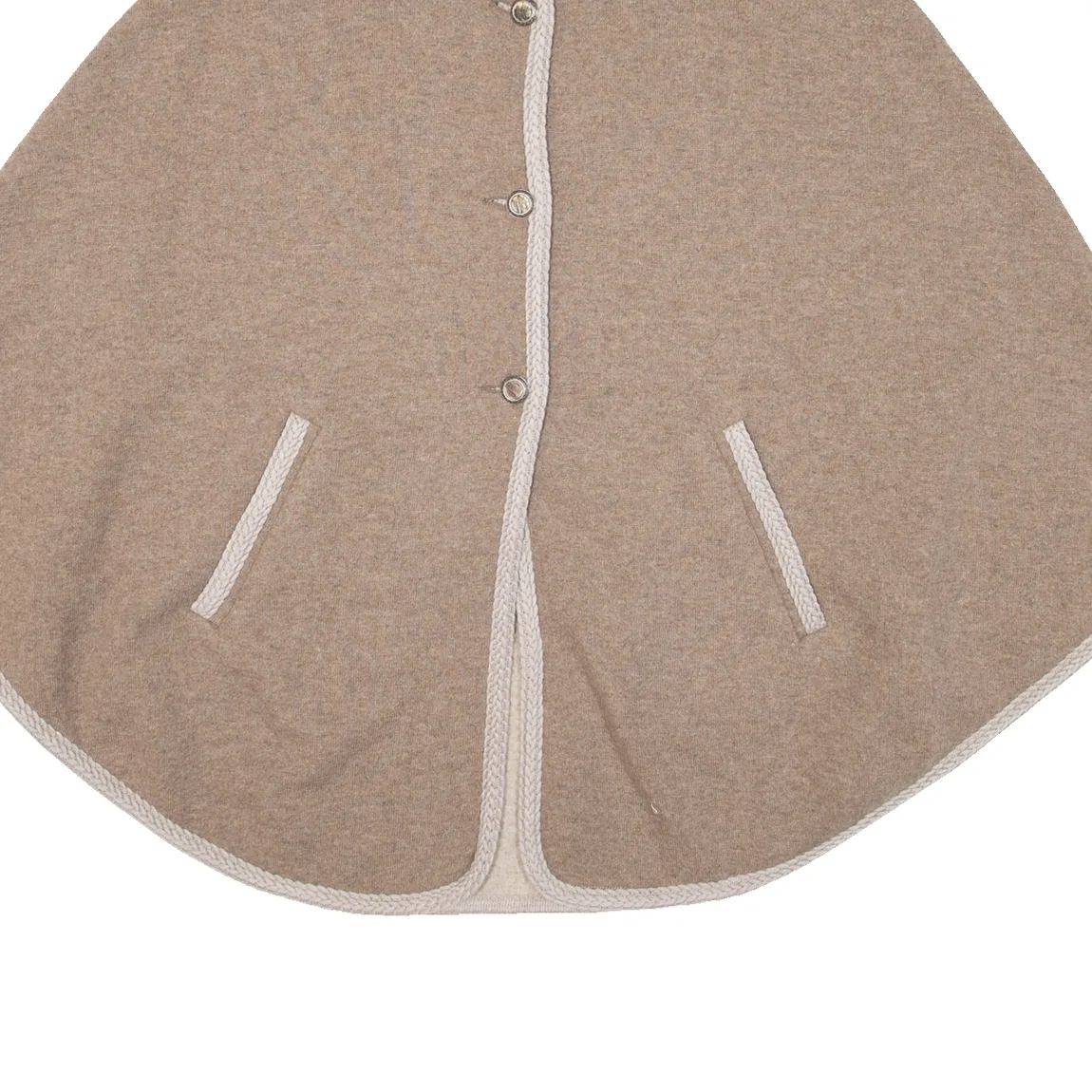 HAMMERSCHMID Poncho Womens Coat Beige Knit Wool S