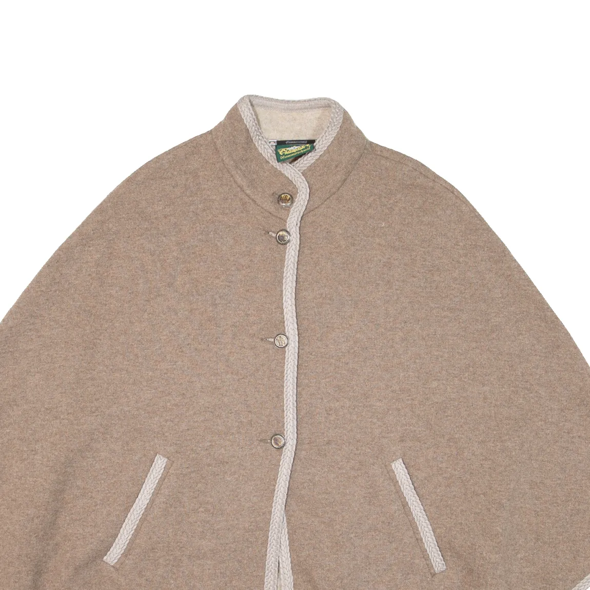 HAMMERSCHMID Poncho Womens Coat Beige Knit Wool S
