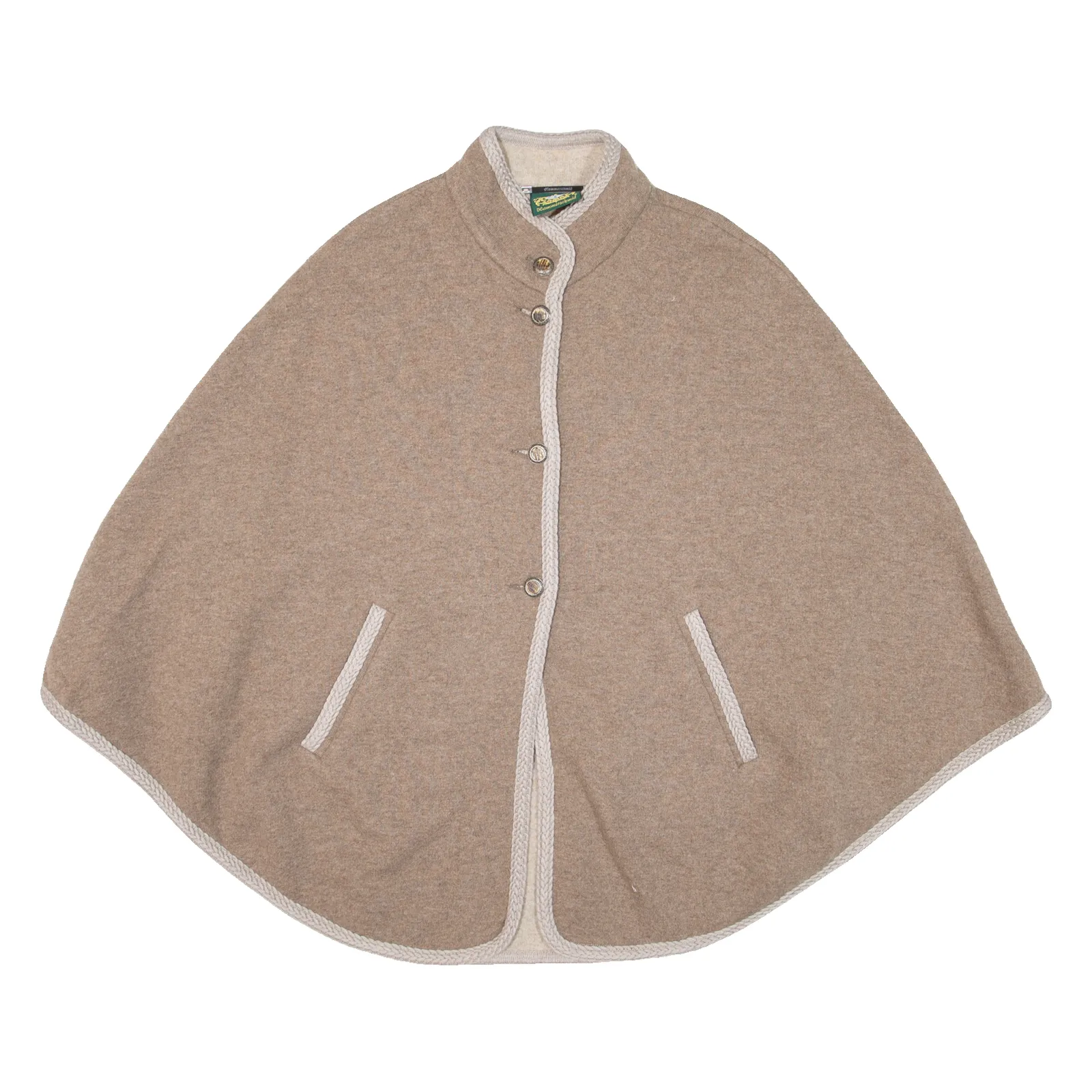 HAMMERSCHMID Poncho Womens Coat Beige Knit Wool S