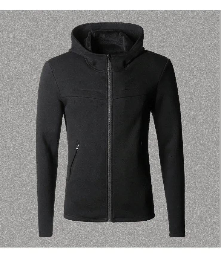 Men's Winter/Autumn Cotton  Zipper Casual Solid Coat  Hoodie