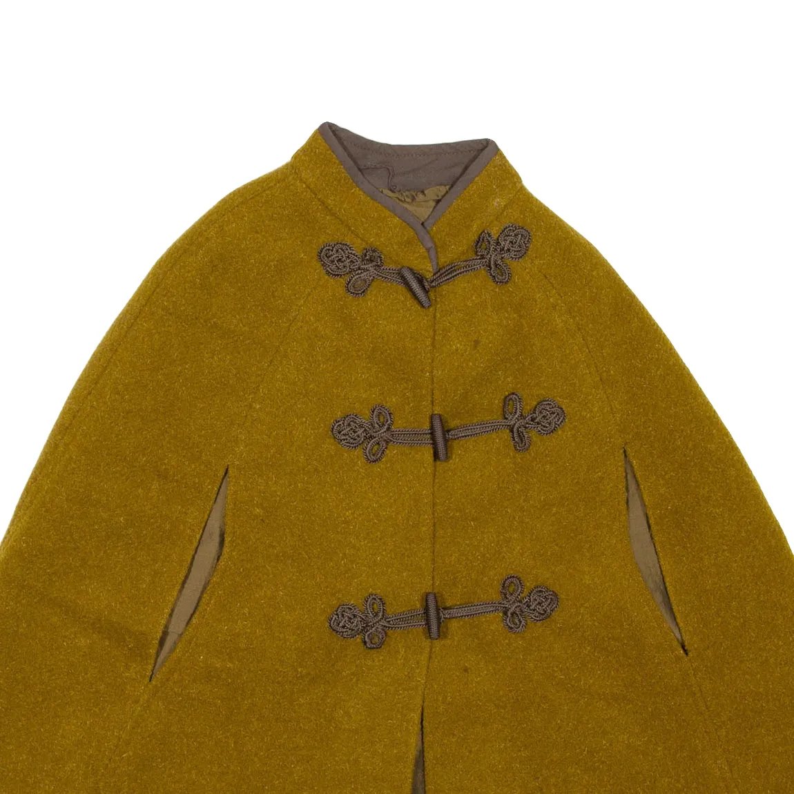 Poncho Womens Overcoat Coat Yellow S