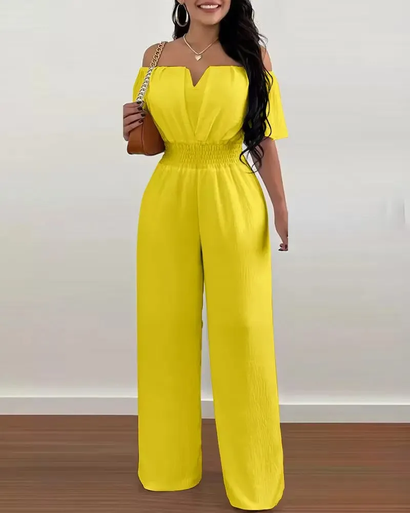 Short Sleeve Slim Fit Jumpsuit
