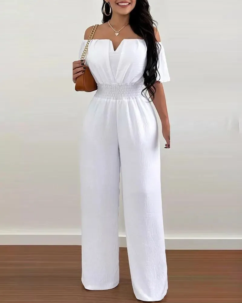 Short Sleeve Slim Fit Jumpsuit