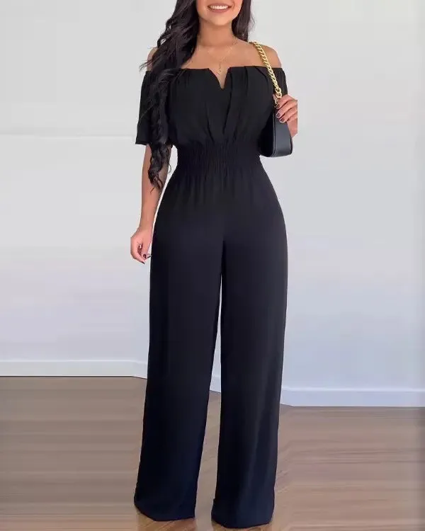 Short Sleeve Slim Fit Jumpsuit