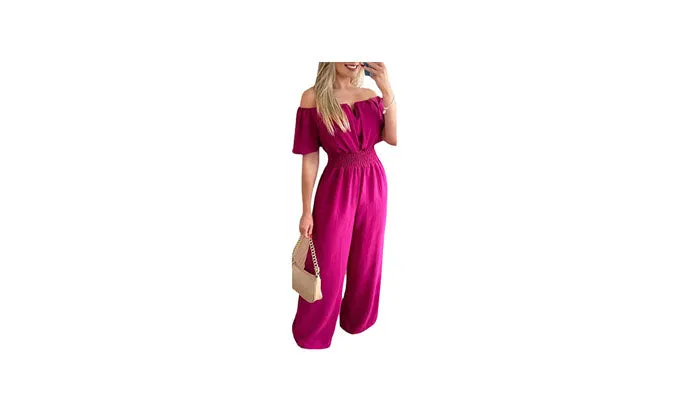 Short Sleeve Slim Fit Jumpsuit