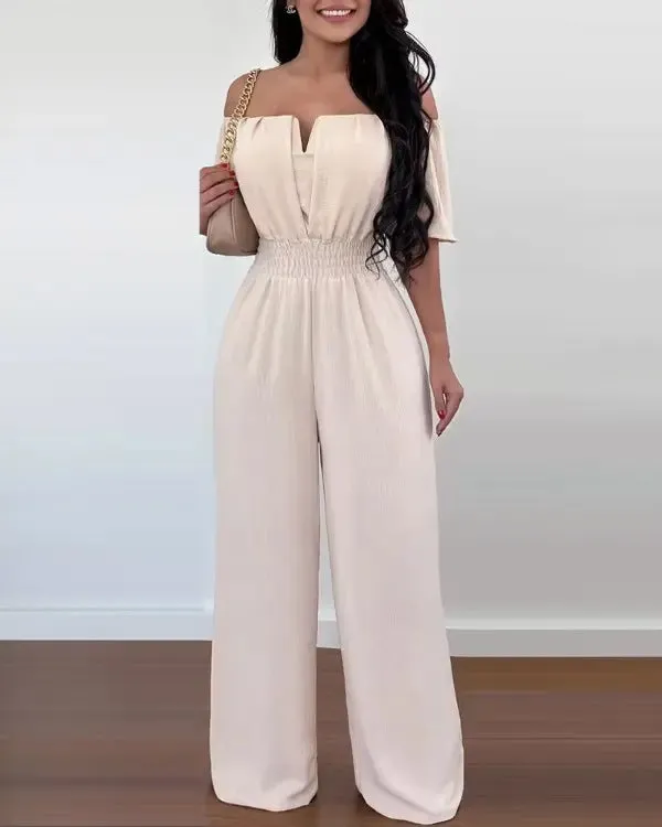 Short Sleeve Slim Fit Jumpsuit