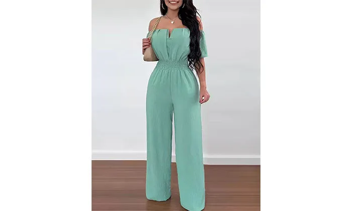 Short Sleeve Slim Fit Jumpsuit