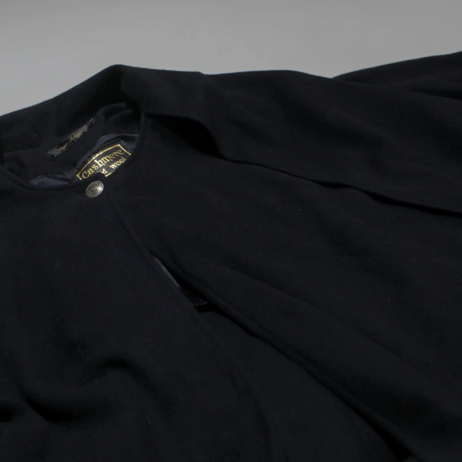 Vintage MAC TAGGART Poncho Womens Overcoat Coat Blue Cashmere 90s M