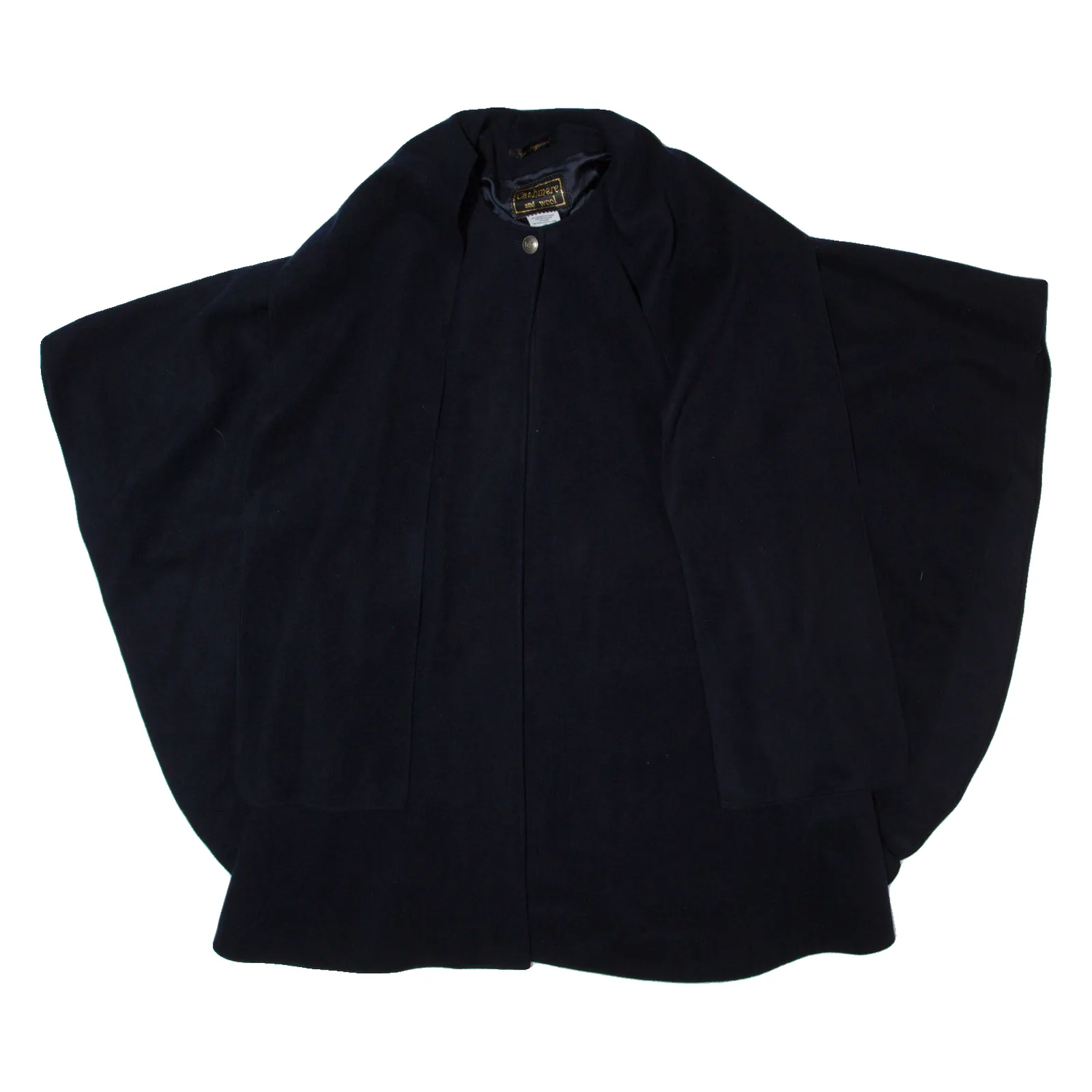 Vintage MAC TAGGART Poncho Womens Overcoat Coat Blue Cashmere 90s M